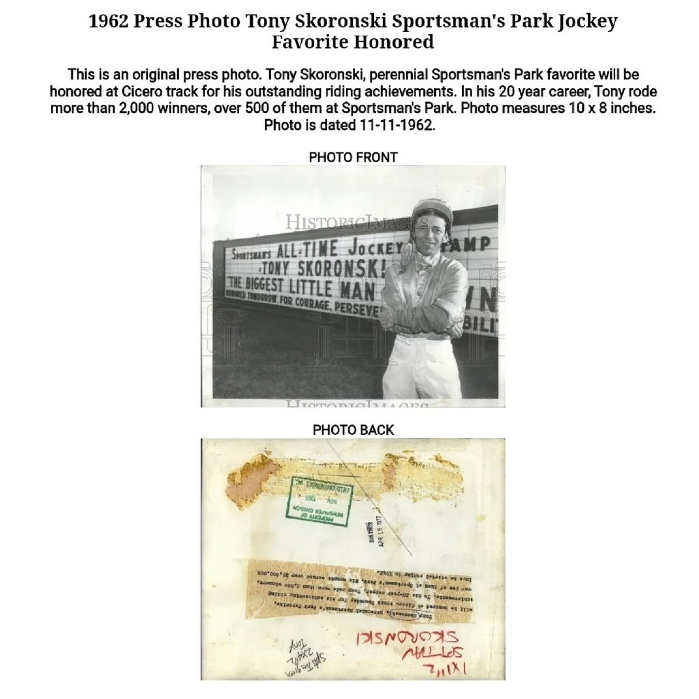 Vintage Pinback Button 60s Tony Skoronski Day Sportsmans Park St Louis StL